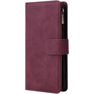 Mobigear Zipper Samsung Galaxy A51 Hoesje Bookcase Portemonnee - Rood