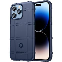 Mobigear Rugged Shield iPhone 14 Pro Hoesje Flexibel TPU Backcover Shockproof - Blauw