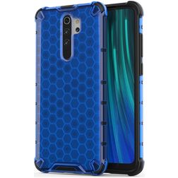 Mobigear Honeycomb Xiaomi Redmi Note 8 Pro Hoesje Hardcase Backcover Shockproof - Blauw
