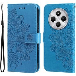 Mobigear Flowers Xiaomi Redmi 14C Hoesje Bookcase Portemonnee - Blauw