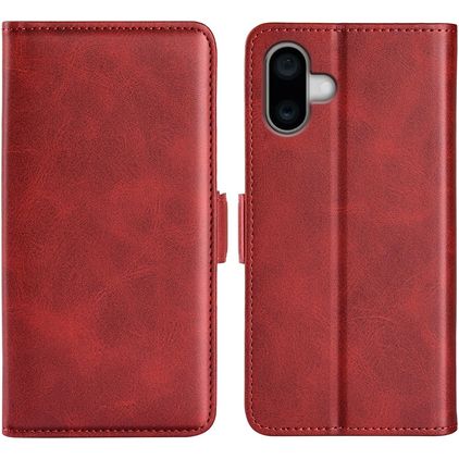 Mobigear Slim Magnet iPhone 16 Hoesje Bookcase Portemonnee - Rood