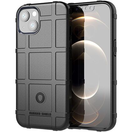 Mobigear Rugged Shield iPhone 13 Hoesje Flexibel TPU Backcover Shockproof - Zwart