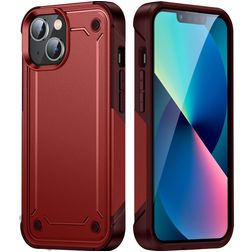 Mobigear Slim Armor iPhone 14 Plus Hoesje Hardcase Backcover Shockproof - Rood