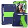Mobigear ShieldStand iPad 9 (2021) Hoes Hard Kunststof,Siliconen Backcover + Stylus Houder + Standaard - Blauw / Groen