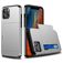Mobigear Card iPhone 12 Hoesje Hardcase Backcover Shockproof met Pasjeshouder - Zilver