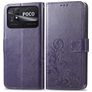 Mobigear Clover POCO C40 Hoesje Bookcase Portemonnee - Paars