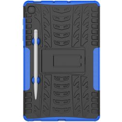 Mobigear Tire Samsung Galaxy Tab S6 Lite Hardcase Backcover + Stylus Houder + Standaard - Zwart / Blauw