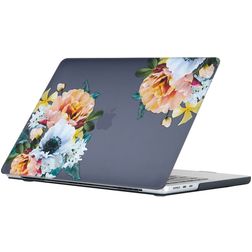 Mobigear Design MacBook Air 15 Inch (2023-2026) Hoes Hardshell Laptopcover MacBook Case - Flowers Black - Model A2941 / A3114 / A3241 / A3448