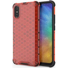 Mobigear Honeycomb Xiaomi Redmi 9A Hoesje Hardcase Backcover Shockproof - Rood