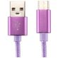 Mobigear Nylon USB-A naar USB-C Kabel 2 Meter - Paars