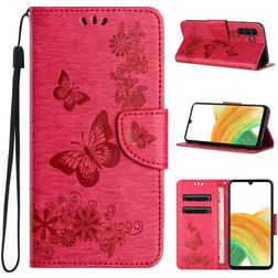 Mobigear Butterfly Samsung Galaxy A35 Hoesje Bookcase Portemonnee - Rood