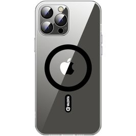 Valenta Doorzichtig iPhone 13 Pro MagSafe Hoesje Gehard Glas Backcover - Transparant