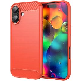 Mobigear Brushed Slim iPhone 17 Hoesje Flexibel TPU Backcover - Rood