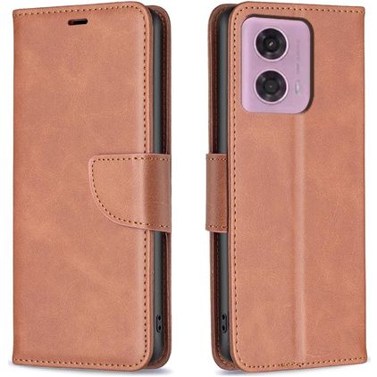 Mobigear Excellent Motorola Moto G24 Hoesje Bookcase Portemonnee - Bruin