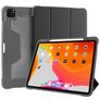 Mutural Tri-Fold Tough iPad Pro 12.9 Inch (2021) Hoes Bookcase + Stylus Houder - Zwart
