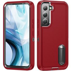 Mobigear Rugged Stand Samsung Galaxy S23 Plus Hoesje Hardcase Backcover Shockproof met Standaard - Rood