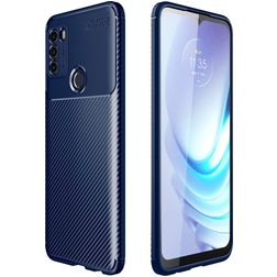 Mobigear Racing Motorola Moto G50 Hoesje Flexibel TPU Backcover - Blauw