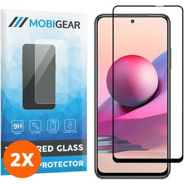 Mobigear Premium Xiaomi Redmi Note 10 4G Glazen Screenprotector - Case Friendly - Zwart (2-Pack)
