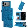 Mobigear Sunflower iPhone 17 Pro Max Hoesje Bookcase Portemonnee - Blauw