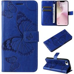 Mobigear Butterfly iPhone 16e Hoesje Bookcase Portemonnee - Blauw
