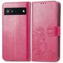 Mobigear Clover Google Pixel 6a Hoesje Bookcase Portemonnee - Magenta