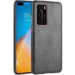Mobigear Croco Huawei P40 Hoesje Hardcase Backcover - Zwart