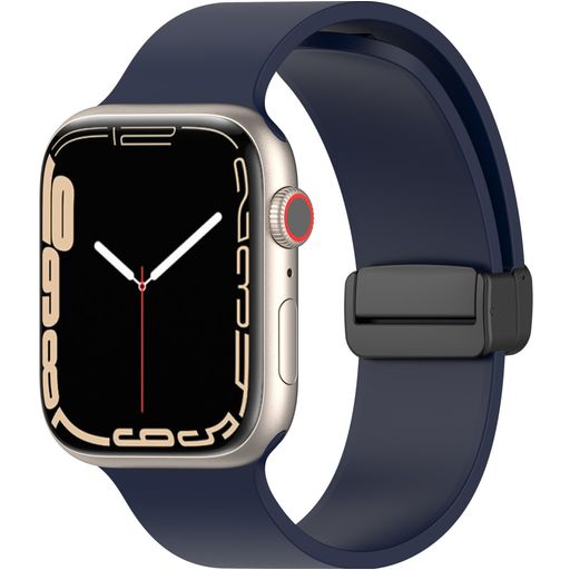 Mobigear Sport Mag Siliconen Apple Watch Bandje Magneetsluiting - 42/41/40/38 mm - Marineblauw