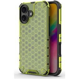 Mobigear Honeycomb iPhone 16 Hoesje Hardcase Backcover Shockproof - Groen
