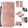 Mobigear Flowers iPhone 12 Pro Hoesje Bookcase Portemonnee - Roségoud