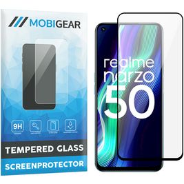 Mobigear Premium Realme Narzo 50 4G Glazen Screenprotector - Case Friendly - Zwart