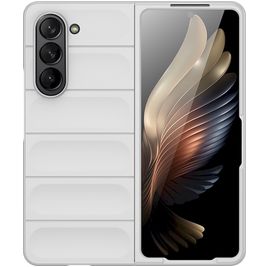 Mobigear Bumpy Samsung Galaxy Z Fold 5 Hoesje Flexibel TPU Backcover - Wit