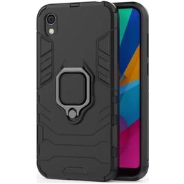Mobigear Armor Ring HONOR 8S Hoesje Hardcase Backcover Shockproof met Ringhouder - Zwart