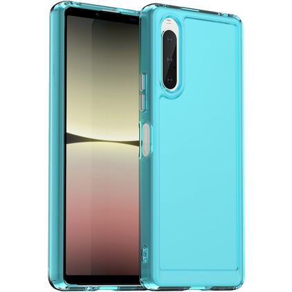 Mobigear Crystal Sony Xperia 10 V Hoesje Flexibel TPU Backcover - Blauw