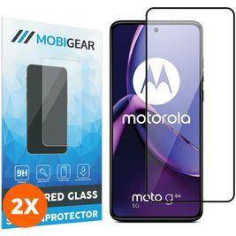 Mobigear Premium Motorola Moto G84 Glazen Screenprotector - Case Friendly - Zwart (2-Pack)