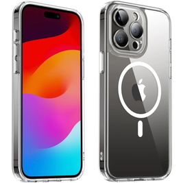 Valenta Trend iPhone 15 Pro Max MagSafe Hoesje Hardcase Backcover - Transparant / Wit