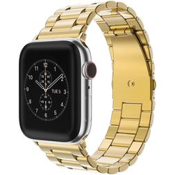 Mobigear Antwerp Stalen Apple Watch Bandje Vouwsluiting - 49/46/45/44 mm - Goud