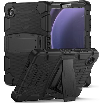Mobigear ShieldStand Samsung Galaxy Tab A9 (2023) Hoes Hard kunststof / Siliconen Backcover + Standaard - Zwart