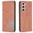 Mobigear Rhombus Slim Samsung Galaxy S25 Hoesje Bookcase - Bruin