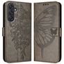 Mobigear Butterfly Samsung Galaxy M55 Hoesje Bookcase Portemonnee - Grijs