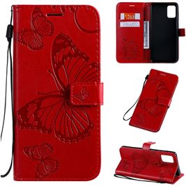 Mobigear Butterfly Samsung Galaxy A71 Hoesje Bookcase Portemonnee - Rood