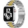 Mobigear Antwerp Stalen Apple Watch Bandje Vouwsluiting - 49/46/45/44 mm - Goud / Zilver