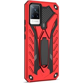 Mobigear Armor Stand Vivo V21 Hoesje Hardcase Backcover Shockproof met Standaard - Rood