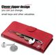 Mobigear Zipper iPhone 17 Hoesje Bookcase Portemonnee - Rood
