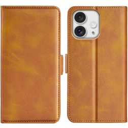 Mobigear Slim Magnet iPhone 16 Pro Hoesje Bookcase Portemonnee - Cognac
