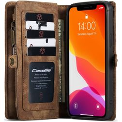 CaseMe 008 iPhone 12 Mini Hoesje Uitneembare 2in1 Bookcase Portemonnee - Bruin