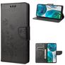 Mobigear Flowers Motorola Moto G82 Hoesje Bookcase Portemonnee - Zwart