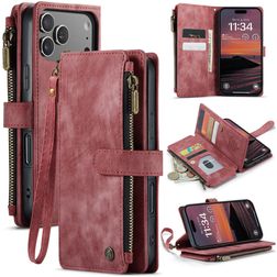 CaseMe C30 iPhone 17 Pro Hoesje Bookcase Portemonnee - Rood