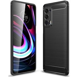 Mobigear Brushed Slim Motorola Edge (2021) Hoesje Flexibel TPU Backcover - Zwart