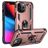Mobigear Armor Ring iPhone 14 Pro Hoesje Hardcase Backcover Shockproof met Ringhouder - Roségoud