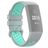 Mobigear Sport Plus Buckle Siliconen Fitbit Charge 3 Bandje Gespsluiting - Grijs / Turquoise